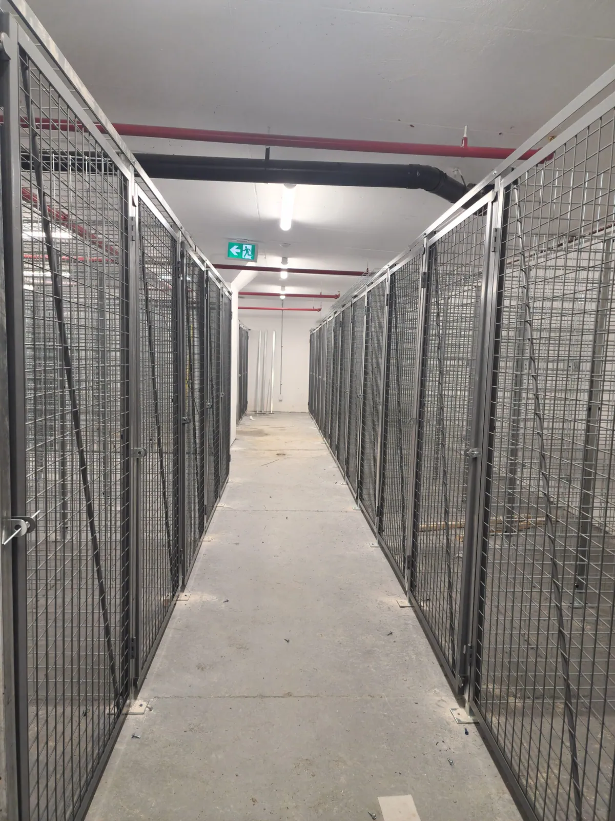 Tenant storage lockers installed in a condo amenity room