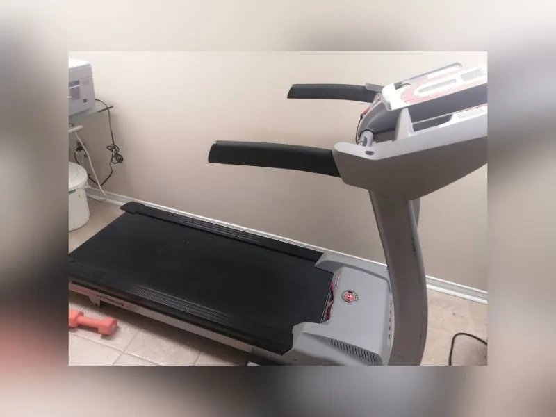 Home gym equipment installed in a basement