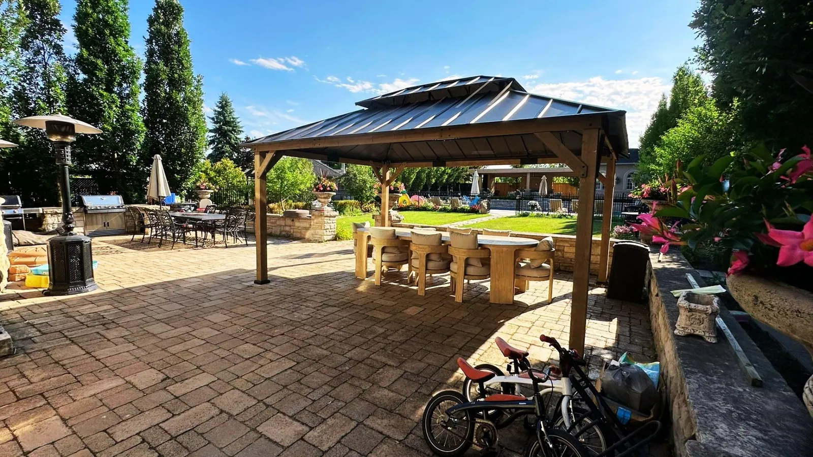 Gazebo installation completed in a Mississauga backyard