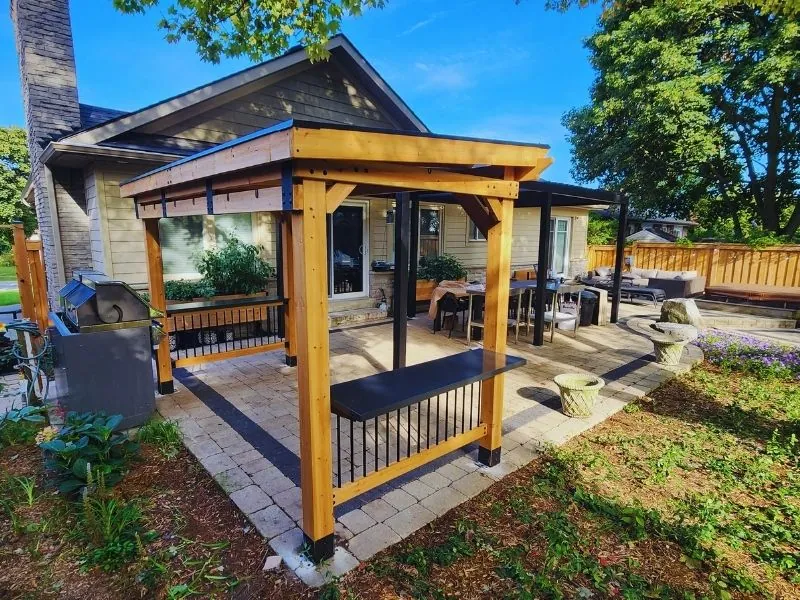 Gazebo installation completed in a Mississauga backyard