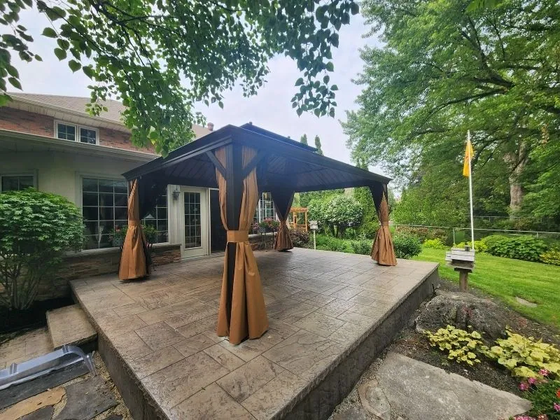 Gazebo installation completed in a Mississauga backyard
