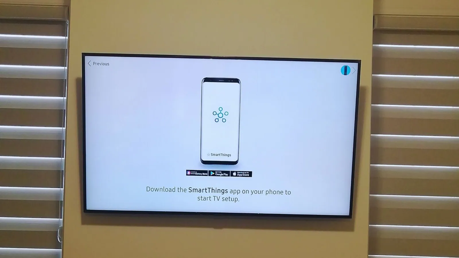 TV bracket fixed into studs before the screen is hung