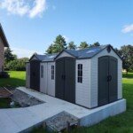 lifetime shed side by side 10x8 each double entry doors on both